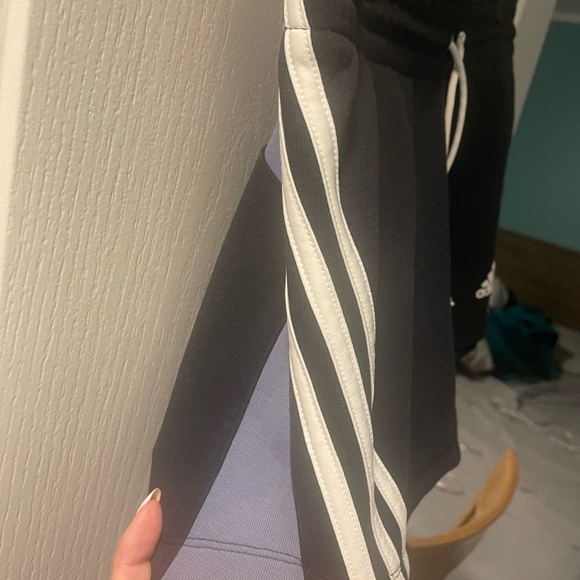 Women’s Adidas Black Cotton Partially Recycled Loose Shorts w/ White Stripes, M - Picture 3 of 9